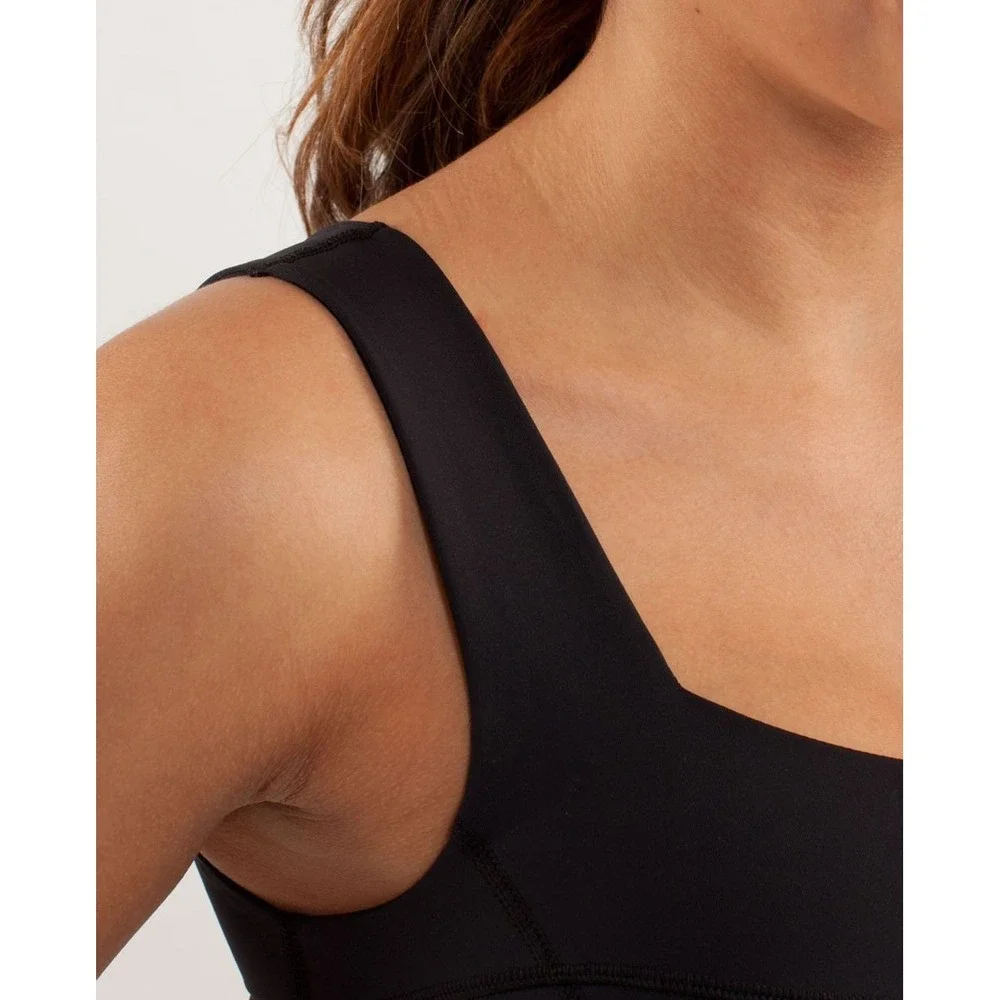 Lululemon Run Tame Me Top Black Size 8 Activewear Tank Drawstring Hem Athleisure